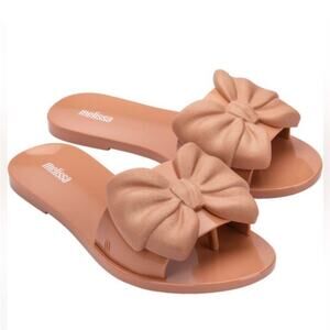 Melissa Babe Bow Slide Coquette Jelly Beige Sandals Women’s Size 8